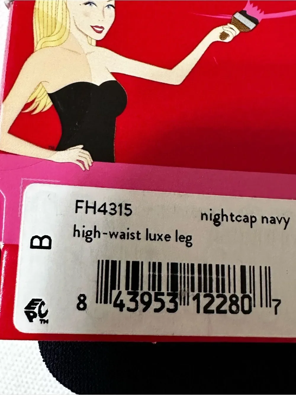 New Spanx Tights High Waist Luxe leg Navy Opaque All Day Shaping Size B
